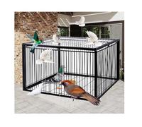 YFAURNDE Chicken and Bird Trap Cage, Skylight Devise on The Top, Four-sided one-way entrance pigeon cage, Easy to assemble, with skylight, humanized trap(Black,70 * 40cm)