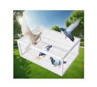 YFAURNDE Jaulas para palomas Pigeon Cage igeon Cage with Four One-Way Access Entrances Animal trap, outdoor, easy to assemble, bird trap(White,60 * 40cm)