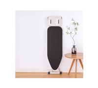 YFAURNDE Space-Saving Ironing Stand,6-level height adjustment, widened and enlarged panel, foldable for storage, time-saving and efficient, with non-slip feet(Black,90 * 31cm)