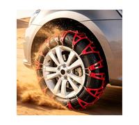 YFAURNDE Tire Chains, Snow Chains for Car Tires, with a Tightening Ring | Delivers Outstanding All Weather Grip, Suitable for Use On Snow and Mud(Red,175/80R14)