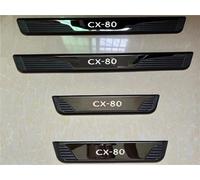 YFBH Car Door Sill Protector For Mazda CX-80 CX80 2024 2025 Door Sill Scuff Plate Welcome Pedal Protector Kick Plate Trims Accessory Interior Stickers Trim(BLACK)