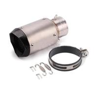YFBH Motorcycle Exhaust Pipe For Kawasaki For Z900 60MM Muffler Slip On Escape Tube With Silencer Removable Stainless Steel End Silencer(Titanium)