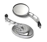 YFBH Motorcycle Left Right RearView Mirror 10mm Screw Retro Side Mirrors For Kawasaki For VERSYS 650 1000 For ER5 For KLV Accessories(CHROME)