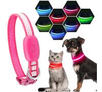 YFbrite LED Cat Collar, Light up Puppy Collar Safe Night Walking, Pink XS
