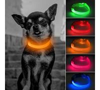 YFbrite LED Cat Collar - USB Rechargeable Waterproof Light Up Dog Collar, Fits Any Size Cat, Dog or Puppy, Glowing In The Dark Lights Collars for Pets (Orange, XS)