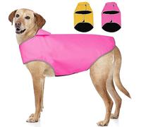 YFbrite Waterproof Dog Coat - Lightweight Pet Raincoat | Adjustable Warm Jacket | Dog Cloth for All Breeds Sizes (Pink, X-Large)