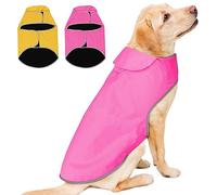 YFbrite Waterproof Dog Coat - Lightweight Pet Raincoat | Adjustable Warm Jacket | Dog Cloth for All Breeds Sizes (Pink, Large)