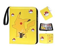 YFCHOTI Trading Card Album with Zip Carry Handle and 50 Sleeves for 400 Cards, 4 Pockets Cards Scrapbook Collector's Book Collector's Book Cartoon Anime 3-Ring Cards Folder Book Folder