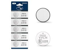 YFCN CR2032 Battery 3V Lithium Batteries 5 Count Pack CR2032 Batteries - CR 2032 Coin Cell Battery for AirTag, Key Fob, Remotes- 10 Years Shelf Life