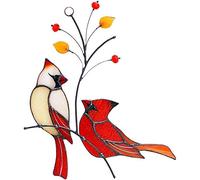 YFCTLM Suncatcher Multicolor Birds On Wire High Stained Suncatcher Birds Ornaments Wind Chimes Creative Birds Window Panel Series Home Decoration (Color : 9)