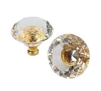 YFDGD Drawer Knobs 10Pcs Diamond Crystal Handle 30/40/50/60MM Wardrobe Cabinet Drawer Decoration Handle Big Knob Furniture Hardware Pulls(30mm)