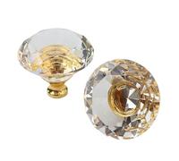 YFDGD Drawer Knobs 10Pcs Diamond Crystal Handle 30/40/50/60MM Wardrobe Cabinet Drawer Decoration Handle Big Knob Furniture Hardware Pulls(25mm)