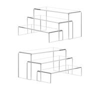 YFEEN 2 Sets Clear Acrylic Display Risers,3 Size Sizes Jewelry Risers Handwork display stand Retail Stand Cupcake and Dessert Stand