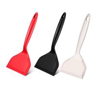 YFEIQI 3 Pcs Wide Silicone Pancakes Spatulas,Hangable Nonstick Pancake Shovels,High Temperature Resistance Fried Shovels for Omelette,Steak,Eggs,Fish,Pizza & Burger