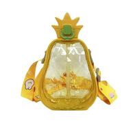 YFEIQI Cute Pineapple Plastic Water Bottle with Straw,600 ML Pineapple Shape Juice Cup with Adjustable Shoulder Strap,BPA Free Leakproof Drinking Bottle for Travel Outdoor Sports (Yellow)
