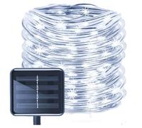 YFEIQI Solar Powered Hose Rope Lights, Outdoor Waterproof Fairy Festive Lighting Strings, 8 Modes Twinkle Christmas Decorations Lights for Garden Patio Party Yard (30M/300Leds,Cool White)