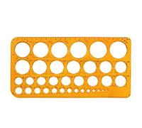 YFelomatric Circle Stencil, Plastic, 36 Circles, 25.5 cm x 12.9 cm, Orange