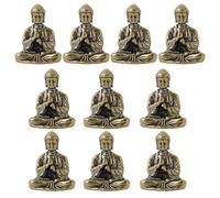 Yfenglhiry 10PCS Small Brass Buddhas Statue Figurine Chinese Sakyamuni Buddhisms Figures Scriptures Journey Worship Gift Home Decor Religious Decor