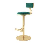 YFF-Barstools Modern Velvet Bar Stool, Green, Gold Legs, Tufted Seat, 65-80cm (25.6-31.5inch) x 32cm(12.5inch), Kitchen, Dining, Living Room