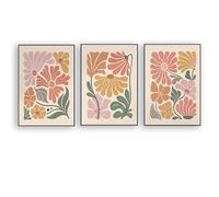 Yffgeartp Set of 3 Boho Abstract Botanical Floral Wall Art Posters Canvas Painting Prints Flower Market Vintage Minimalist Wall Decor Picture Unframed-16x24inch