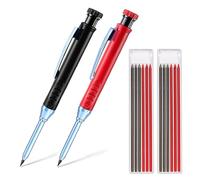 YFFSFDC Architectural Mechanical Pencil, 2 Pieces 2.8mm Carpenter Pencil, Wood Marker, Marking Pen, Marking Tool for Marking / Carpentry, Woodworking, Construction, Sketching, Marking, Drawing with 12