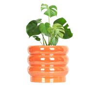 YFFSRJDJ 10 inch Ceramic Plant Pots for Indoor Plants, Rainbow Pearl Glaze Planter with Planters for Plants with Drainage Hole, Orchid Pots, Succulent Pot,Large Flower Pot (Orange)