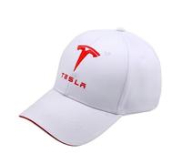 YFFTHREE Car Logo Baseball Cap for Tesla Model S 2012-2016,Sun Visor Hat Adjustable Sport Hat Unisex Travel Hat Racing Cap Adjustable One Size Fits Most Racer Cap Team Cap Cotton,White