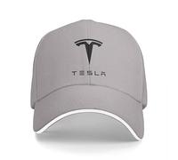 YFFTHREE Car Logo Baseball Cap for Tesla Model S 2016-2021,Sun Visor Hat Adjustable Sport Hat Unisex Travel Hat Racing Cap Adjustable One Size Fits Most Racer Cap Team Cap Cotton,Grey