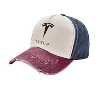 YFFTHREE Car Logo Baseball Cap for Tesla Model S 2021-2025,Sun Visor Hat Adjustable Sport Hat Unisex Travel Hat Racing Cap Adjustable One Size Fits Most Racer Cap Team Cap Cotton,Red-1