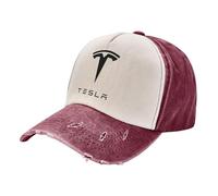 YFFTHREE Car Logo Baseball Cap for Tesla Model X 2015-2021,Sun Visor Hat Adjustable Sport Hat Unisex Travel Hat Racing Cap Adjustable One Size Fits Most Racer Cap Team Cap Cotton,Red-2
