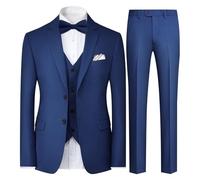 YFFUSHI Mens 3 Piece Slim Fit Business Wedding Suit with Waistcoat Bowtie | Notched lapel, center back vent, Suitable for formal events, long sleeve loose fit, Elegant and classic