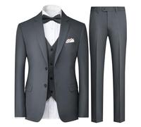 YFFUSHI Mens 3 Piece Slim Fit Business Wedding Suit with Waistcoat Bowtie | Notched lapel, center back vent, Suitable for formal events, long sleeve loose fit, Elegant and classic