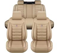 YFFYSM 5 Seats Car Seat Covers For VW EOS Coupe/Cabriolet/EOS Final Edition TSI 6MT DSG 2006-2015,Leather Seat Covers Luxury Seat Cover Front and Rear Seat Protectors.,D/Beige
