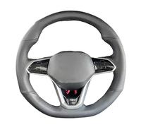 YFGBLQIA Hand-sewn Car steering wheel cover for VW Atlas Golf 8 Mk8 Jetta Passat B9 Tiguan Sharan Leather Steering Wheel Cover Lace Up