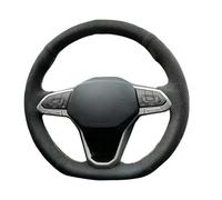 YFGBLQIA Hand-sewn Car steering wheel cover for VW Atlas Golf 8 Mk8 Jetta Passat B9 Tiguan Sharan Leather Steering Wheel Cover Lace Up