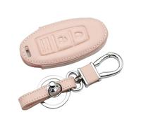 YFGBLQIA Key Fob Cover Genuine Leather with Keychain,Leather Key Case Key Shell Keyless Smart Key Fob for Nissan Juke