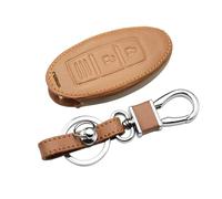 YFGBLQIA Key Fob Cover Genuine Leather with Keychain,Leather Key Case Key Shell Keyless Smart Key Fob for Nissan Leaf 2013-2020