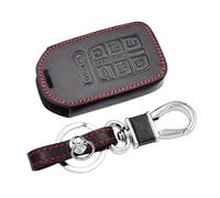 YFGBLQIA Key Fob Cover Genuine Leather with Keychain,Leather Key Case Key Shell Keyless Smart Key Fob for Honda City 2014-2022