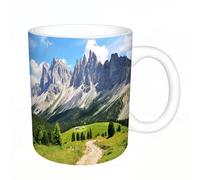 YFHJV Coffee Mug Funny Mug,Farmhouse Decor, ng Path in Pine Forest ows and Mountain Landscape,Tea Cup Cup Gift Birthday Work Office Christmas Printed Coffee Cup 11Oz Cups 330ml Large Coffee Mug