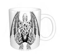 YFHJV Coffee Mug Funny Mug,Kraken, Cthulhu Monster Evil Fictional Cosmic Monster in Woodcut Style i,Tea Cup Cup Gift Birthday Work Office Christmas Printed Coffee Cup 11Oz Cups 330ml Large Coffee Mug