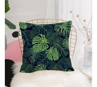 YFHJV Pillow Cover Throw Case Decor Home Living Room Couch Sofa Decorative Cushions Pillow Cover for Bedroom,Monstera leaves dark tones of tropical，Lush green leaves，Exotic series of tropic,40x40 cm