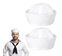 YFHUVB 2 Pack Sailor Hat, Classic Nautical Sailor Hats, Standard Size Adults Sailors Hat, Fashion Conan Gray Sailor Hat for Theme Party Costume Events