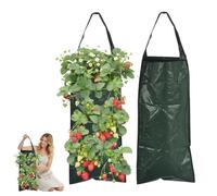 YFHUVB 2 pcs Strawberry Planter, Vertical Hanging Grow Bag for Space-Saving Gardening, 8-Pocket Design for Urban Gardening, Space-Saving Planters for Balcony Cultivation, Durable Fabric Design