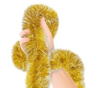 YFHUVB 3 Pcs Christmas Tinsel, 19.69Ft Gold Christmas Decorations for Tree, Festive Garland for Mantels, Banisters and Stairs, 2 Metre Long Gold Tinsel with Premium Shine