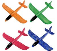 YFHUVB 4 Pack Foam Glider Planes, Aeroplane Colorful Foam Glider Planes, Fake Aeroplane for Indoor Play, Outdoor Sport Game, Birthday Gifts