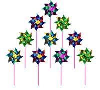 YFHUVB 40 PCS Foil Rainbow Pinwheel, Plastic Windmills for Garden Lawn Garden DIY Windmill, Windmill Bird Scarer Sparkly Reflective Pinwheels for Boys Girls Party Pinwheels Party Favor