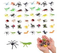 YFHUVB 48 Pcs Bugs Toys For Kids, Mini Beasts Collection With Plastic Insects, Educational Classroom Activities And Party Favours, Assorted Insect Figures For Learning And Display