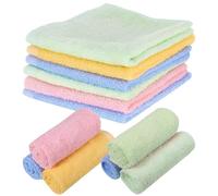YFHUVB 6PCS Flannel Face Cloth, Bamboo Face Cloths, 30x30cm Baby Flannels, Soft Face Cotton Wash Towels Quick Dry Reusable Face Body Cloths Squares for Baby Kids Adults(Green, Blue,Yellow,Pink)