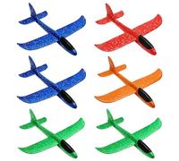 YFHUVB Foam Plane, Foam Glider Planes for Adults, Foam Airplanes for Adult, 6 Pack Foam Gliders with Assorted Colors, Outdoor Flying for Backyard Activities and Park Games