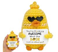YFHUVB Positive Duck With Heart Sunglasses, Emotional Support Gift For Positive Affirmations, Motivational Crochet Animal, Handcrafted Stuffed Animal For Daily Inspiration And Comfort